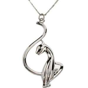  Silver Toned BABY PHAT Cat 17 Inch Necklace: Jewelry