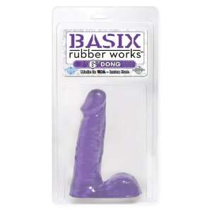 Basix Rubber Works 6 Inch Dong, Purple Pipedreams Health 