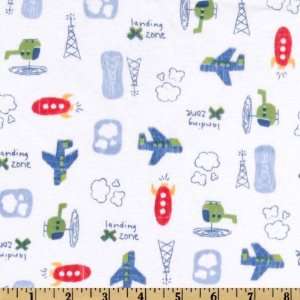  60 Wide Cotton Rib Knit Airport Multi/White Fabric By 