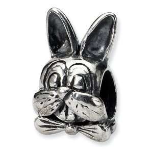  925 Sterling Silver Charm Easter Bunny Jewelry Bead 