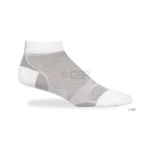  DeFeet Levitator Lite Low Cuff Sock MD Gray/White Sports 