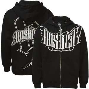Hostility Black Logo Wrap Full Zip Hoody Sweatshirt  
