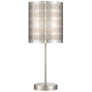 Cut Out Steel Square Pattern 19 1/2 High Accent Table Lamp