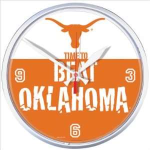   Collegiate 12.75 Round Clock   Texas Beat Oklahoma