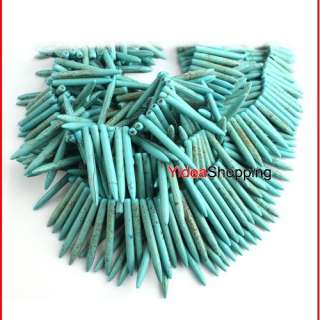 100x Blue sharp needle Turquoise Gemstone Beads B949  