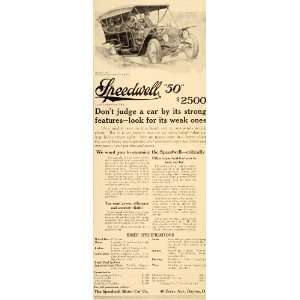  1910 Ad Speedwell 50 Car Antique Vintage Automobile 