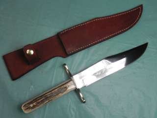 US Custom Hand Made HOLLY Huge Fighting Stag Knife  