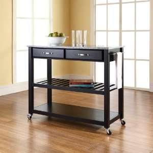  Solid Granite Top Kitchen Cart/Island With Optional Stool 