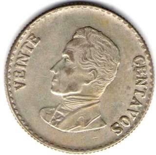 COLOMBIA COIN 20 CENTAVOS 1953 MEDAL ROTAT SCARCE XF+  
