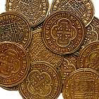   Coins 4cm Gold Effect Replica Spanish Doubloons Metal PIRATE COINS