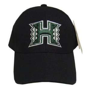  NCAA OFFICIAL HAWAII RAINBOW WARRIORS BLACK CAP HAT ADJ 