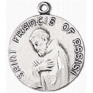 St. Francis of Assisi with Animals Sterling Silver Medal with 18 Inch 