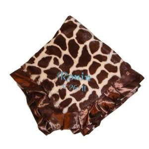   Personalized Plush Fleece Giraffe & Satin Baby Blanket: Baby
