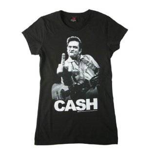  Johnny Cash Flippin the Bird Music T Shirt Tee: Clothing