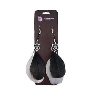  Oakland Raiders Team Color Feather Earrings: Sports 