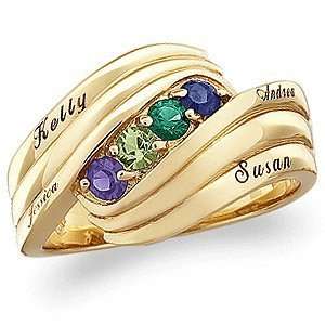   Name and Birthstone Solitaire Ring   Personalized Jewelry: Jewelry