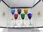 faberge crystal odessa tall wine hock glasses set 6 box