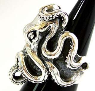 HUGE GIANT OCTOPUS STERLING 925 SILVER RING Sz 11 NEW  