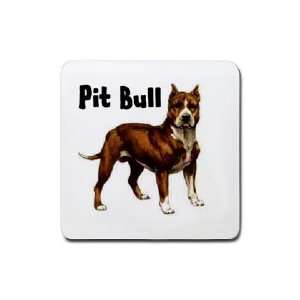 Pit Bull Rubber Square Coaster (4 pack) 