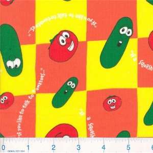   Wide *Veggie Tales blocks Fabric By The Yard Arts, Crafts & Sewing
