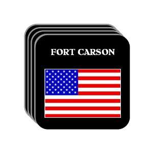 US Flag   Fort Carson, Colorado (CO) Set of 4 Mini Mousepad Coasters