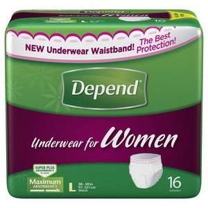   Super Absorbency Womens Large   Case of 64 (4 Packs of 16)   19761