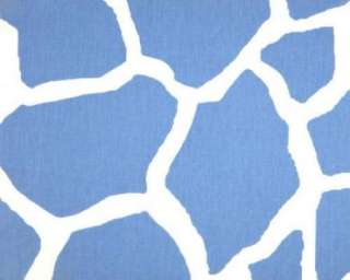 10 yds cotton fabric giraffe animal print blue white  