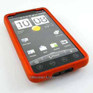 Orange Rubberized Hard Case Phone Cover For HTC EVO 4G  