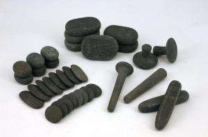 REFLEXOLOGY HOT STONE MASSAGE SET: 34 Basalt Stones .. NEW  