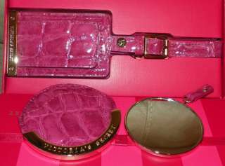 Victorias Secret Luggage Tag ID Holder And Mirror   Pink Raspberry 