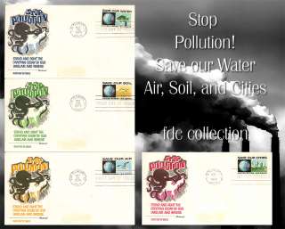 Stop Pollution #1410 1413 FDC Collection  