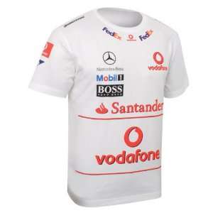  Vodafone Mclaren Mercedes Sponsor T Shirt White XL: Sports 