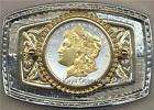 gold silver belt buckle morgan silver dollar 1878 1921 one