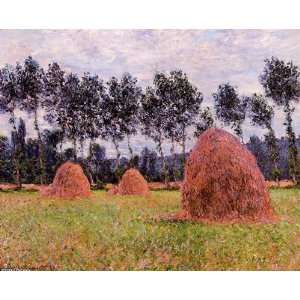   Reproduction   Claude Monet   24 x 20 inches   Haystacks, Overcast Day