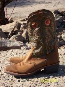   Heritage Roughstock Brown Leather Cowboy Work Boots Size 13 D 34877