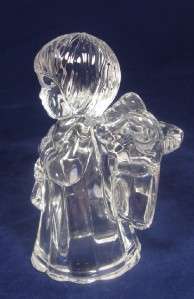 Mikasa Crystal Glass Sweet Angel 4 Candle Holder Christmas Austria 
