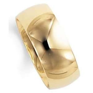  10.0 Millimeters Yellow Gold Polished Wedding Band Ring 