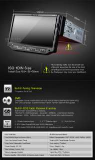 D1205 Eonon Single DIN In Dash 7LCD TV Touchscreen Bluetooth Car DVD 