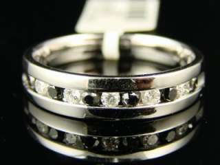 14K MENS ROUND BLACK DIAMOND WEDDING BAND RING .50 CT  