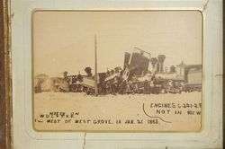 1883 TRAIN WRECK West Grove Iowa WABASH St. LOUIS & PACIFIC Early 
