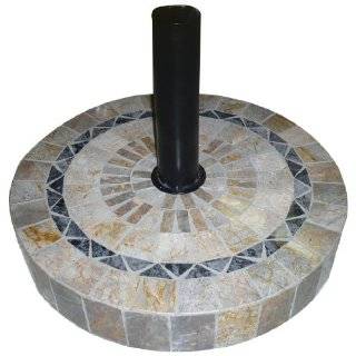 Outdoor Interiors 46920TM Tumbled Marble Mosaic Umbrella Base with 