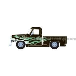    to Roll 1955 Ford F 100 Pickup   Black w/Green Flames Toys & Games