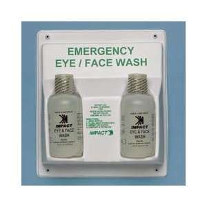  Double Eye Face Wash Station w/ 2 16 oz. Bottles of Saline Solution 