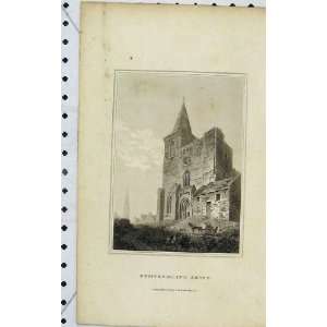  1805 View Dunfermline Abbey Antique Print Country Scene 