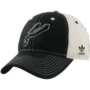  adidas San Antonio Spurs Black Pinwheel Flex Fit Hat 
