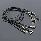 12x Black 2mm Rubber Cord Necklaces Chain Lobster Clasp