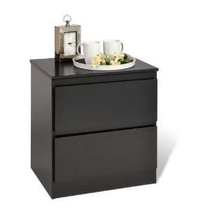  Avanti Black 2 drawer Nightstand by Prepac: Home & Kitchen