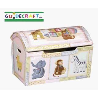 : First Impressions Kids Hand Carved Wooden Treasure Chest / Toy Box 