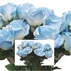 21 in Open Roses w/18 BLUE Silk Flowers, Artificial Wedding 