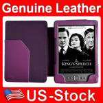 Leather Cover Case Sleeve Purple with Light Lighted for  Kindle 